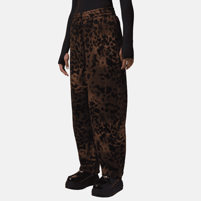 Air Jordan Women's Brooklyn Fleece Brown Animal Print Pants