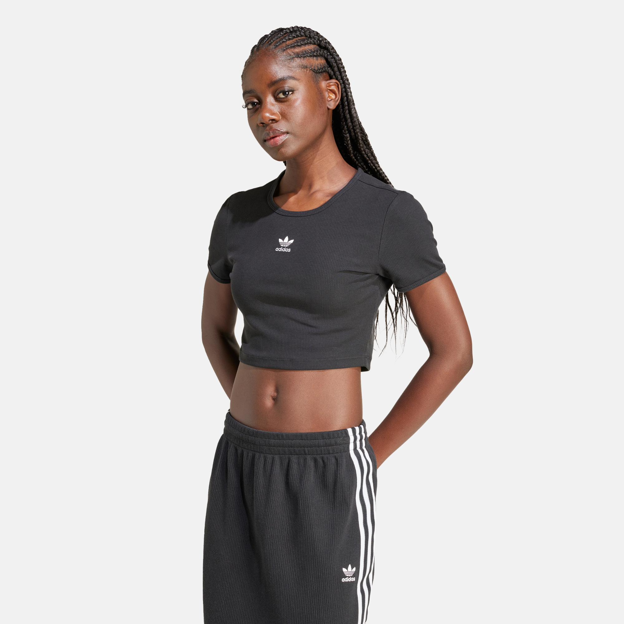 Adidas Women's Essentials Black Rib T-Shirt