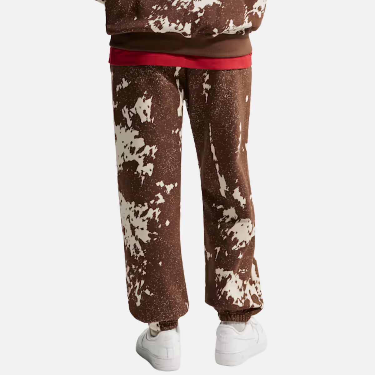 Nike Women's Studio Fleece Medium Weight Oversized High-Rise Cuffed Brown Pants