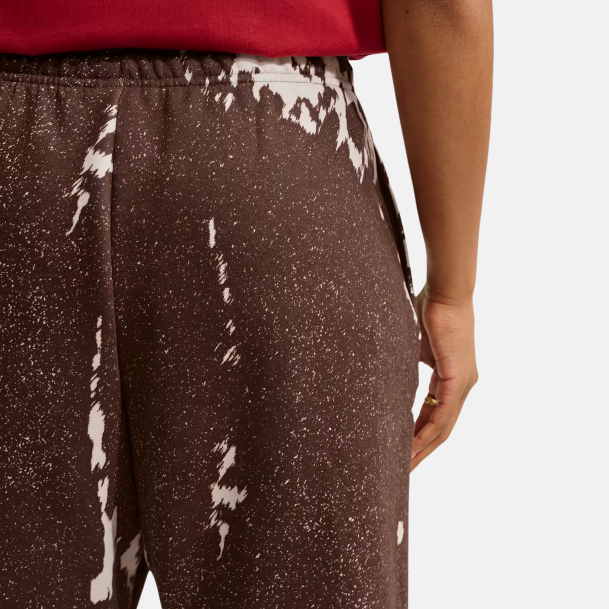Nike Women's Studio Fleece Medium Weight Oversized High-Rise Cuffed Brown Pants