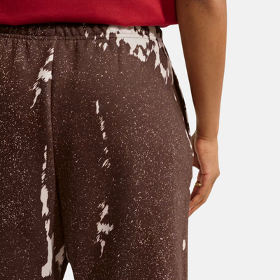 Nike Women's Studio Fleece Medium Weight Oversized High-Rise Cuffed Brown Pants