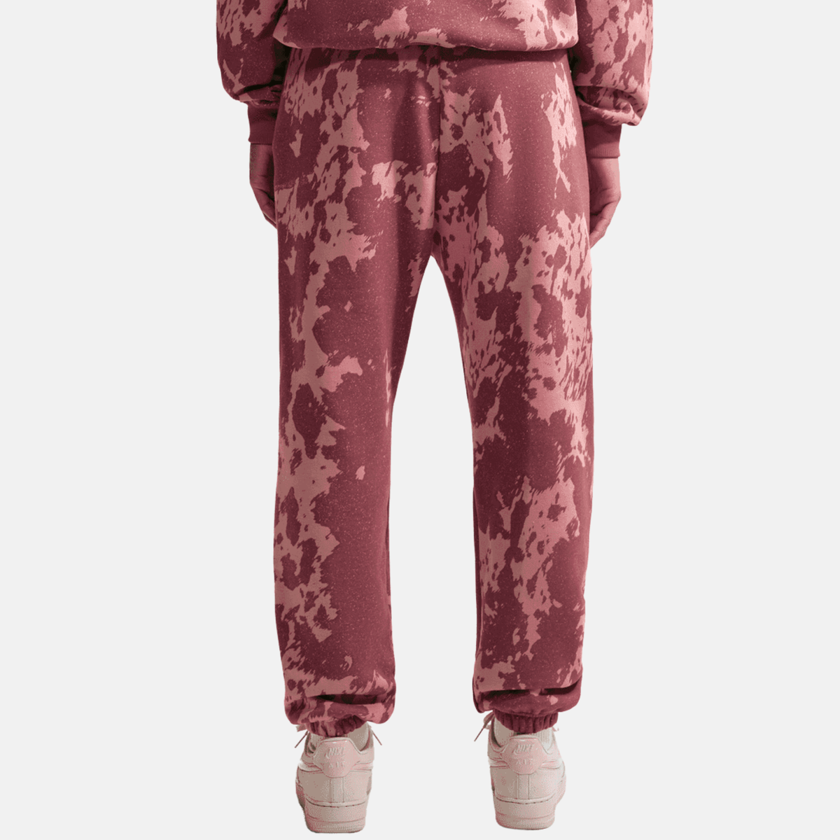 Nike Women's Studio Fleece Medium Weight Oversized High-Rise Cuffed Pink Pants