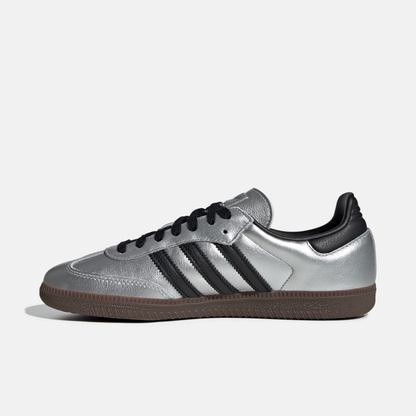 Adidas Women's Samba OG Silver Metallic Black Gum