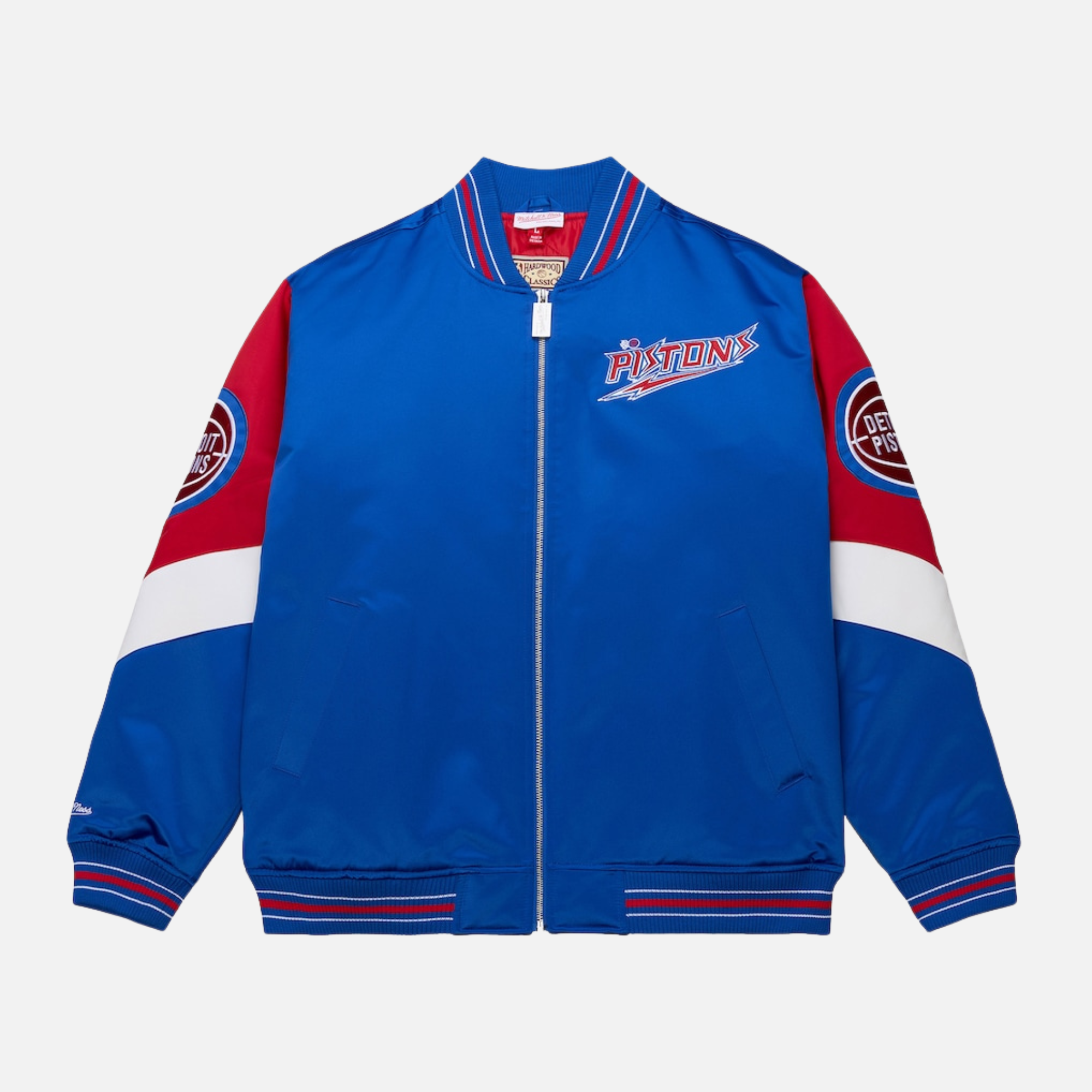 Mitchell & Ness NBA Throw It Back Heavyweight Satin Vintage Pistons Jacket