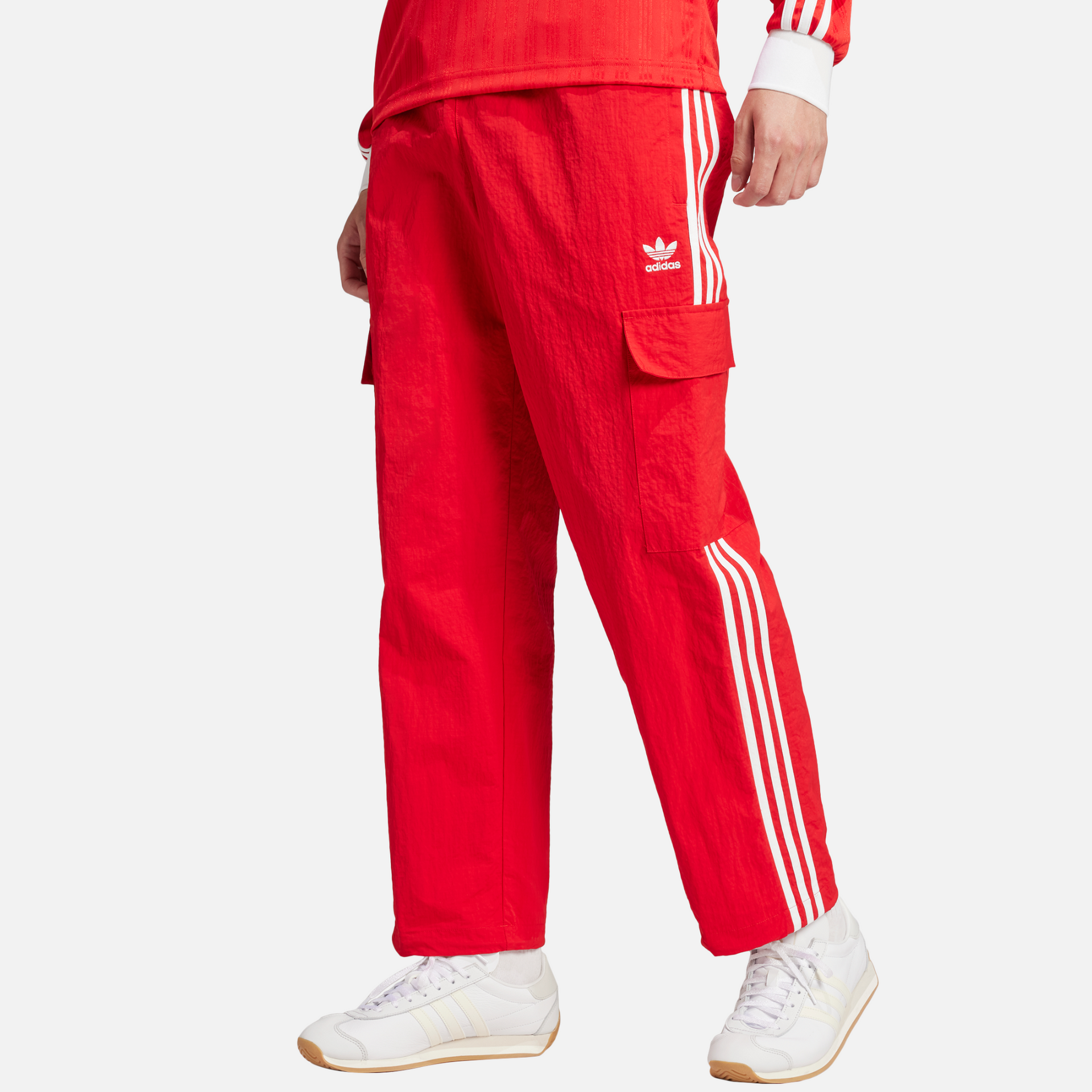 Adidas Red 3-Stripes Cargo Pants – Puffer Reds