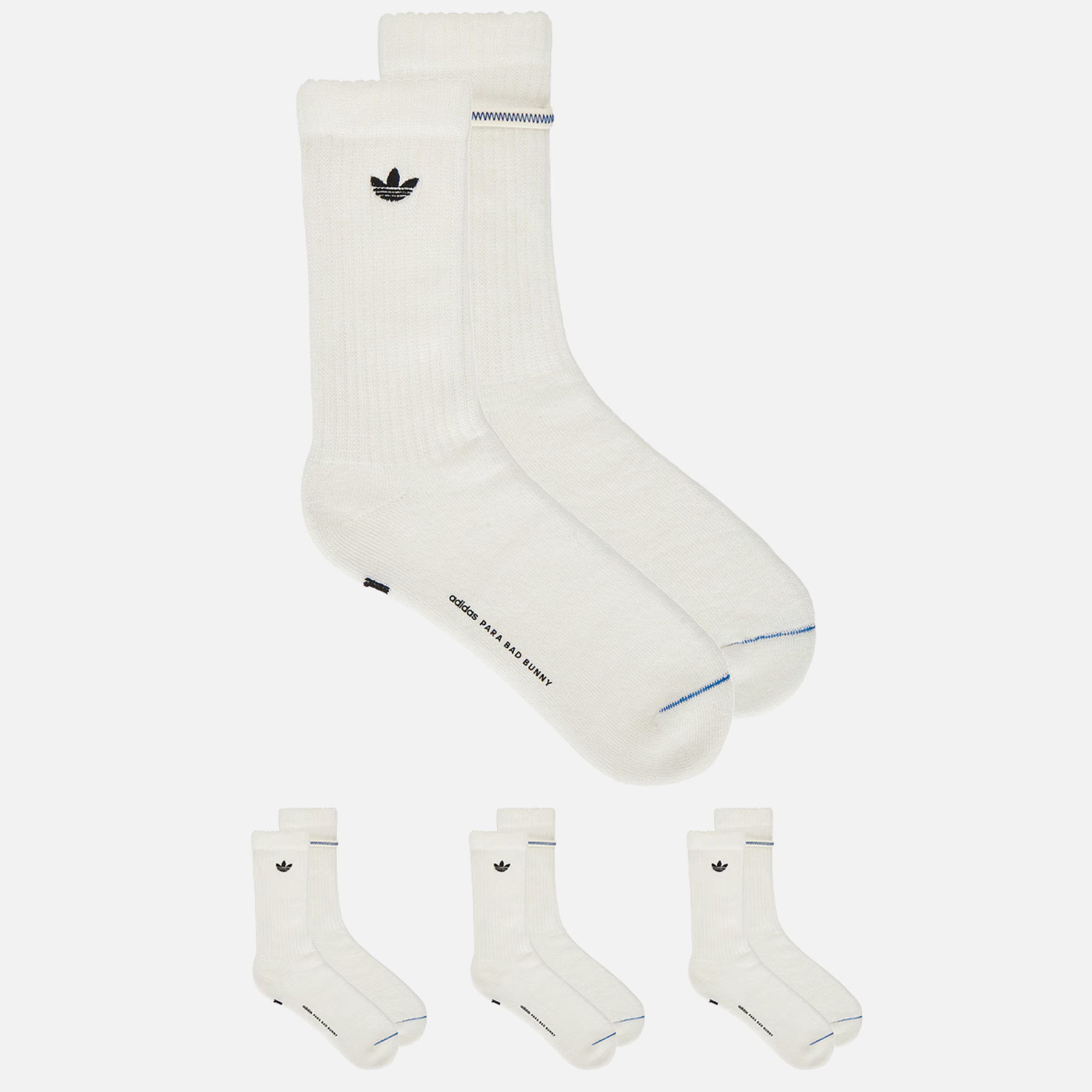 Adidas x Bad Bunny 3-Pack White Socks