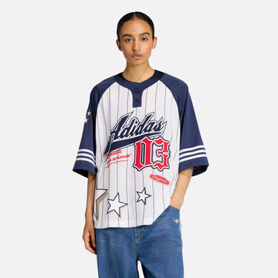 Adidas Women's Originals Baseball Jersey White Navy