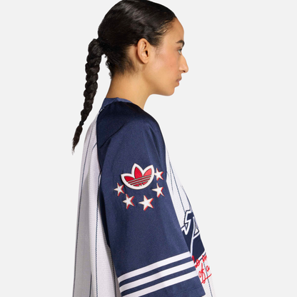 Adidas Women's Originals Baseball Jersey White Navy