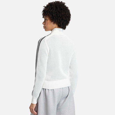 Adidas Women's Crochet Cream Zip Track Top