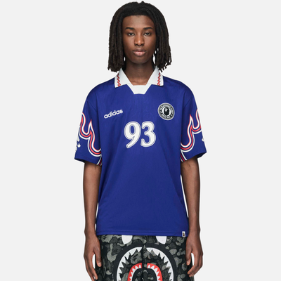 BAPE X ADIDAS FLAME JERSEY soccer 日本代表 Adidas x Bape Flame Blue Soccer Jersey – Puffer Reds