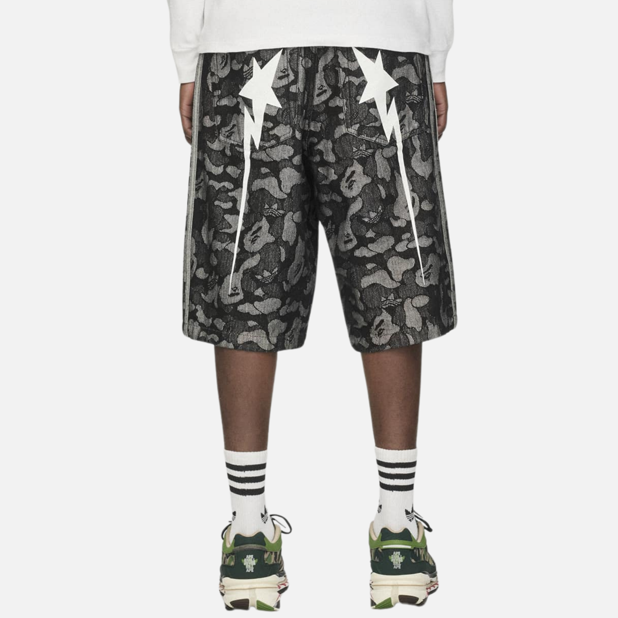 Adidas x Bape Black Shark Denim Jorts