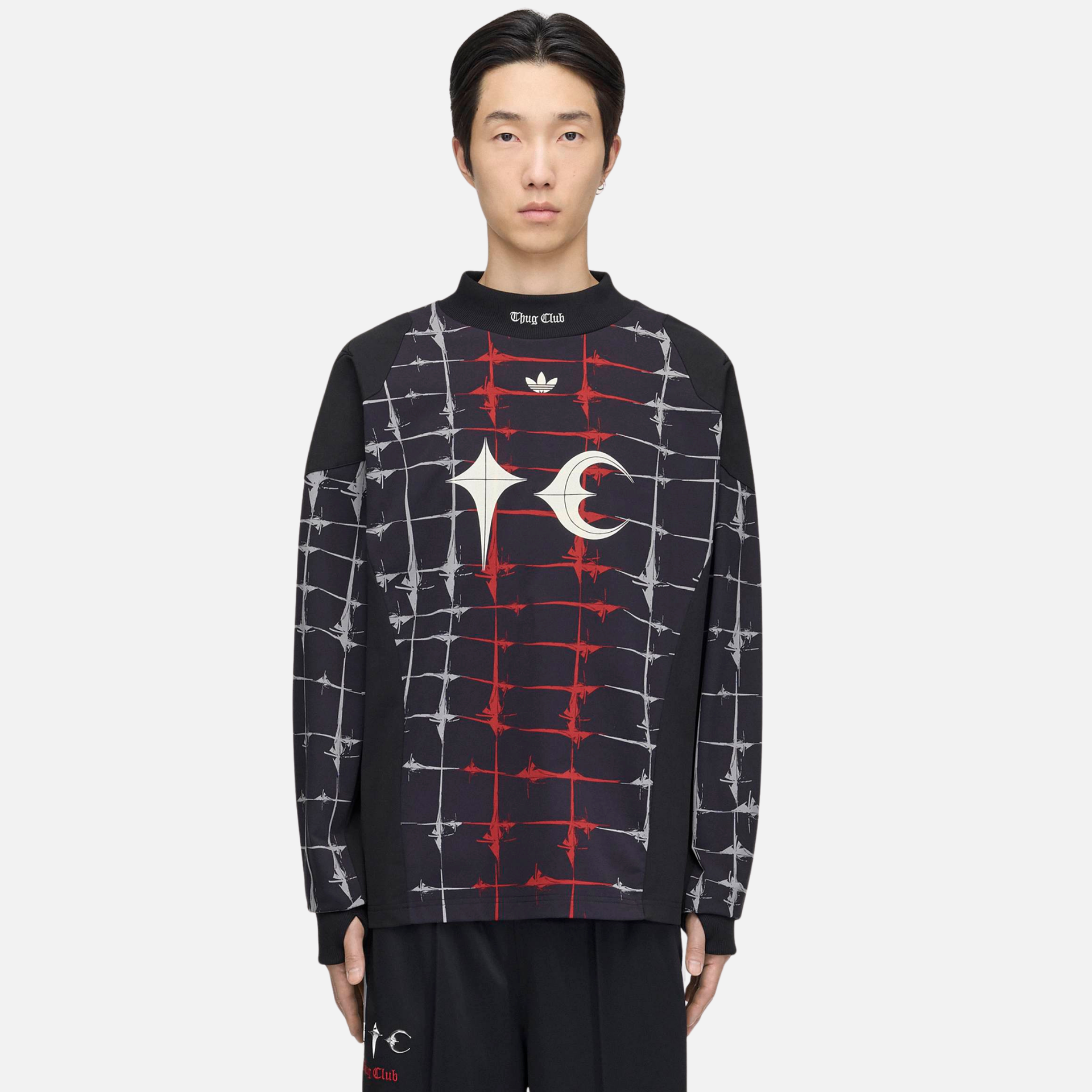 トップス adidasxThug Club Goalie T-Shirt Long L Adidas Thug Club Goalie Long-Sleeve T-Shirt – Puffer Reds