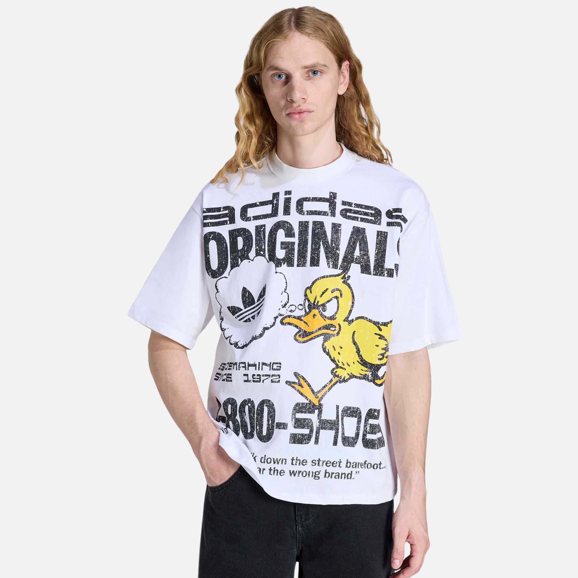 Adidas Originals Duck Graphic T-Shirt White – Puffer Reds