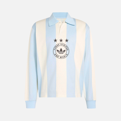 Adidas Originals Graphic Long Sleeve Striped Polo Shirt