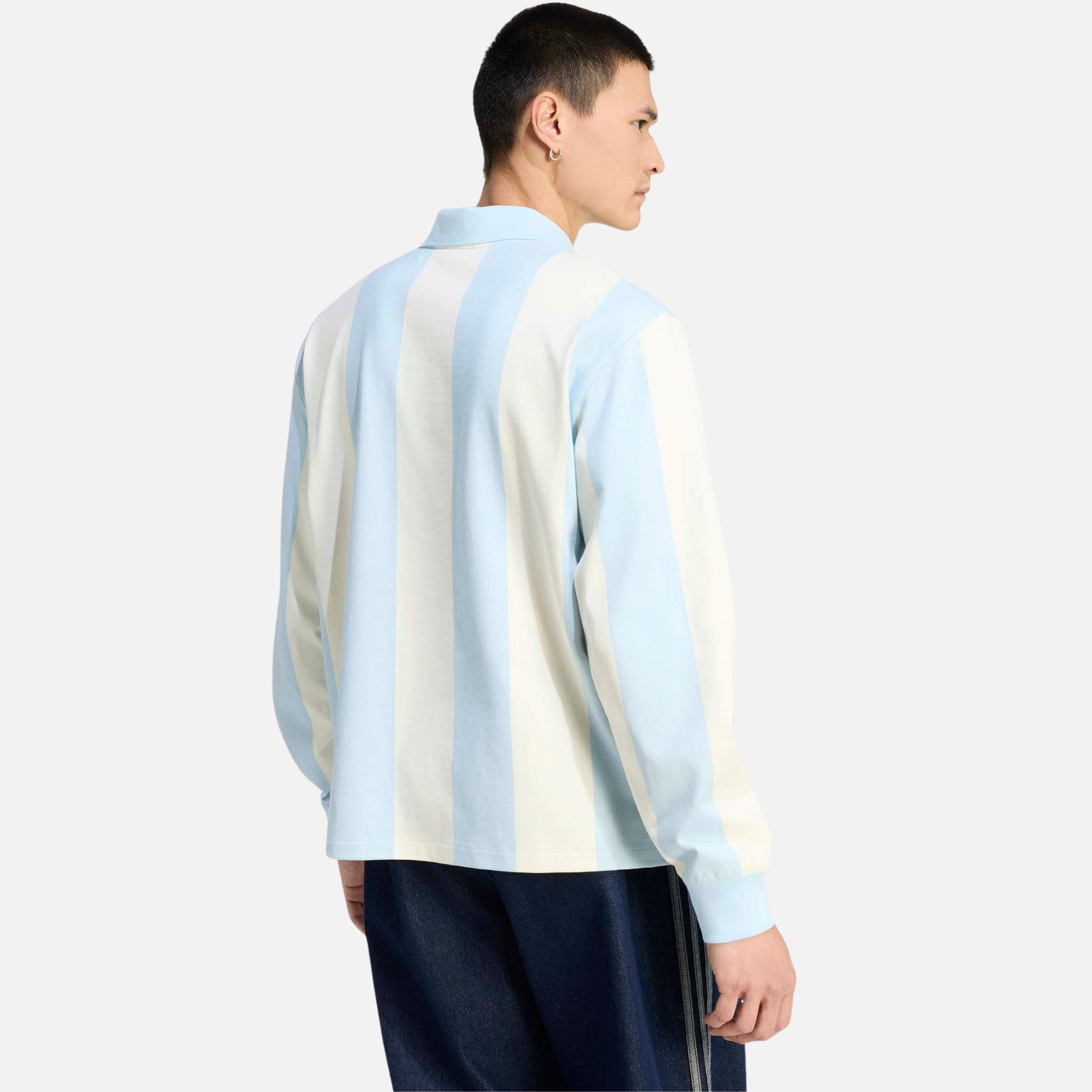 Adidas Originals Graphic Long Sleeve Striped Polo Shirt
