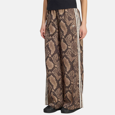 Adidas Women's Light Brown Satin Snake Print Track Pants