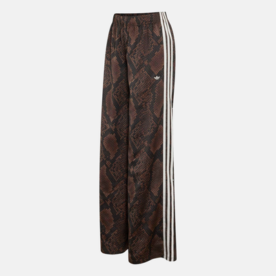 Adidas Women's Satin Brown Snake Print Track Pants