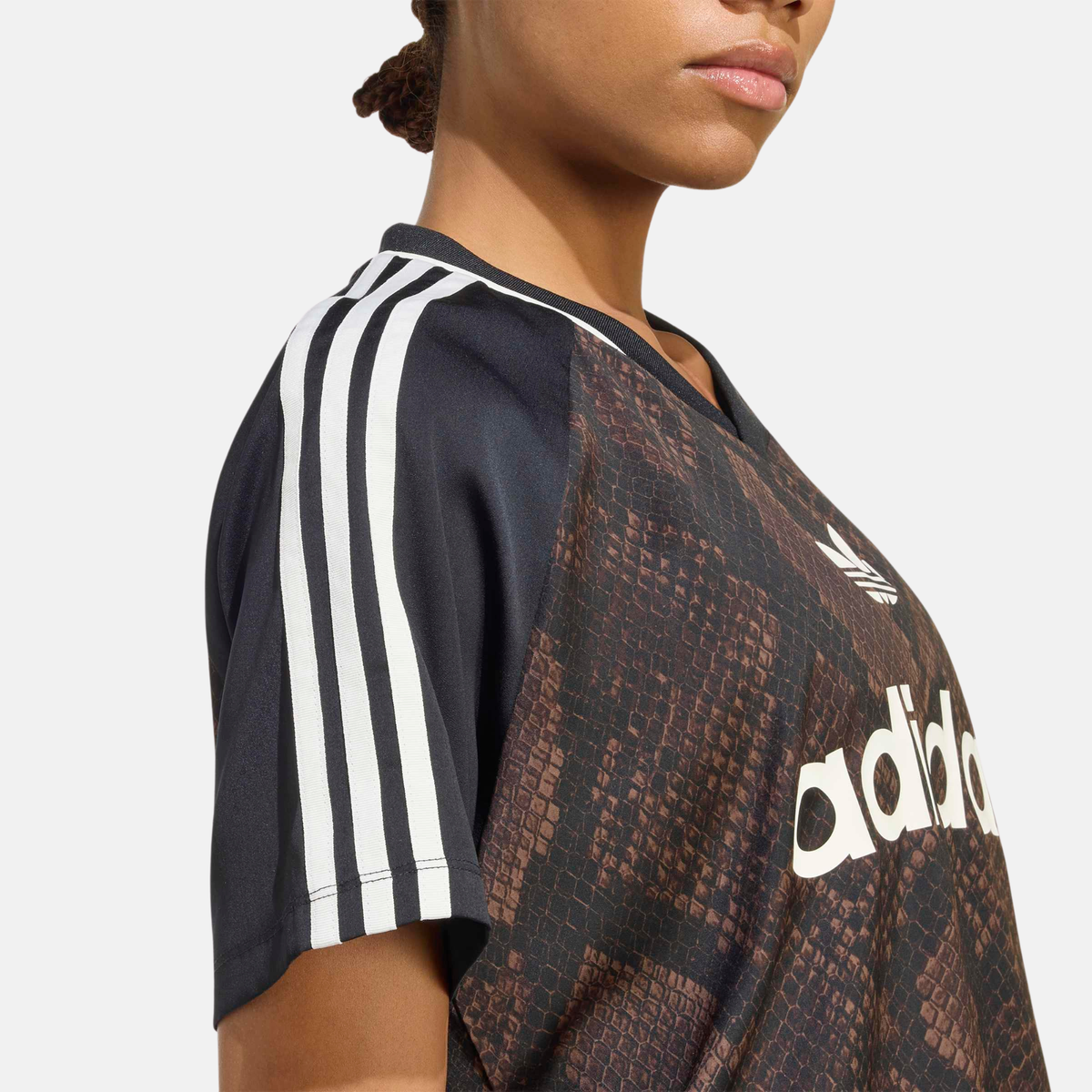 Adidas Women's Satin Brown Snake Print Jersey