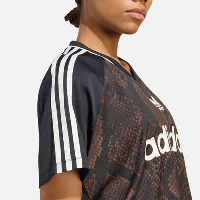 Adidas Women's Satin Brown Snake Print Jersey