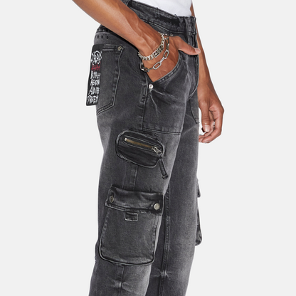 Ksubi x Juice WRLD 999 Bronko Cargo Black Jeans