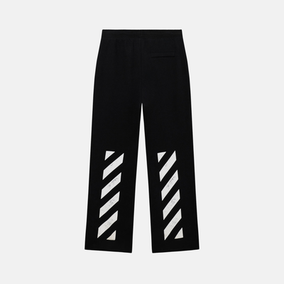 Off White Diag Open Hem Black Jogger Pants