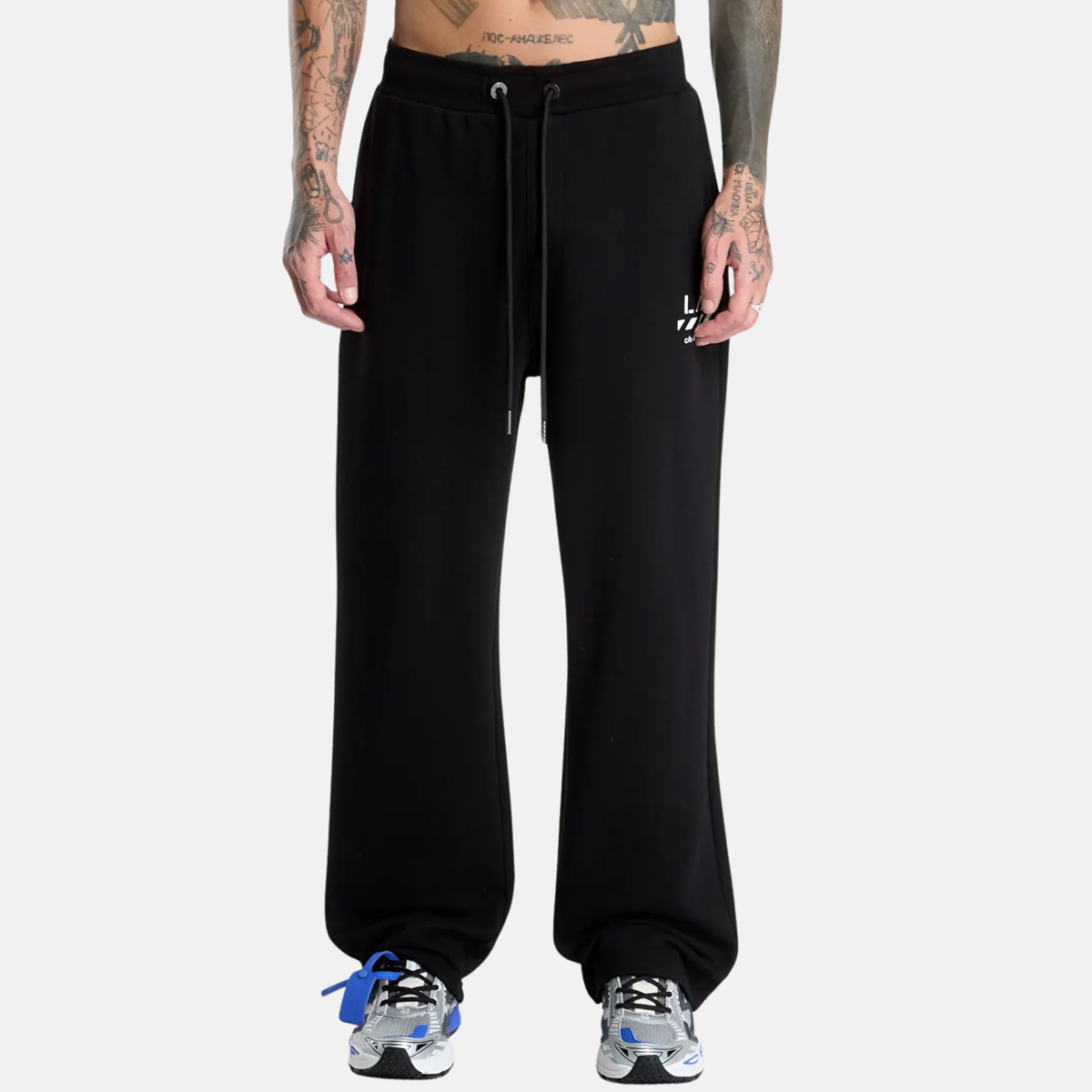 Off White Diag Open Hem Black Jogger Pants