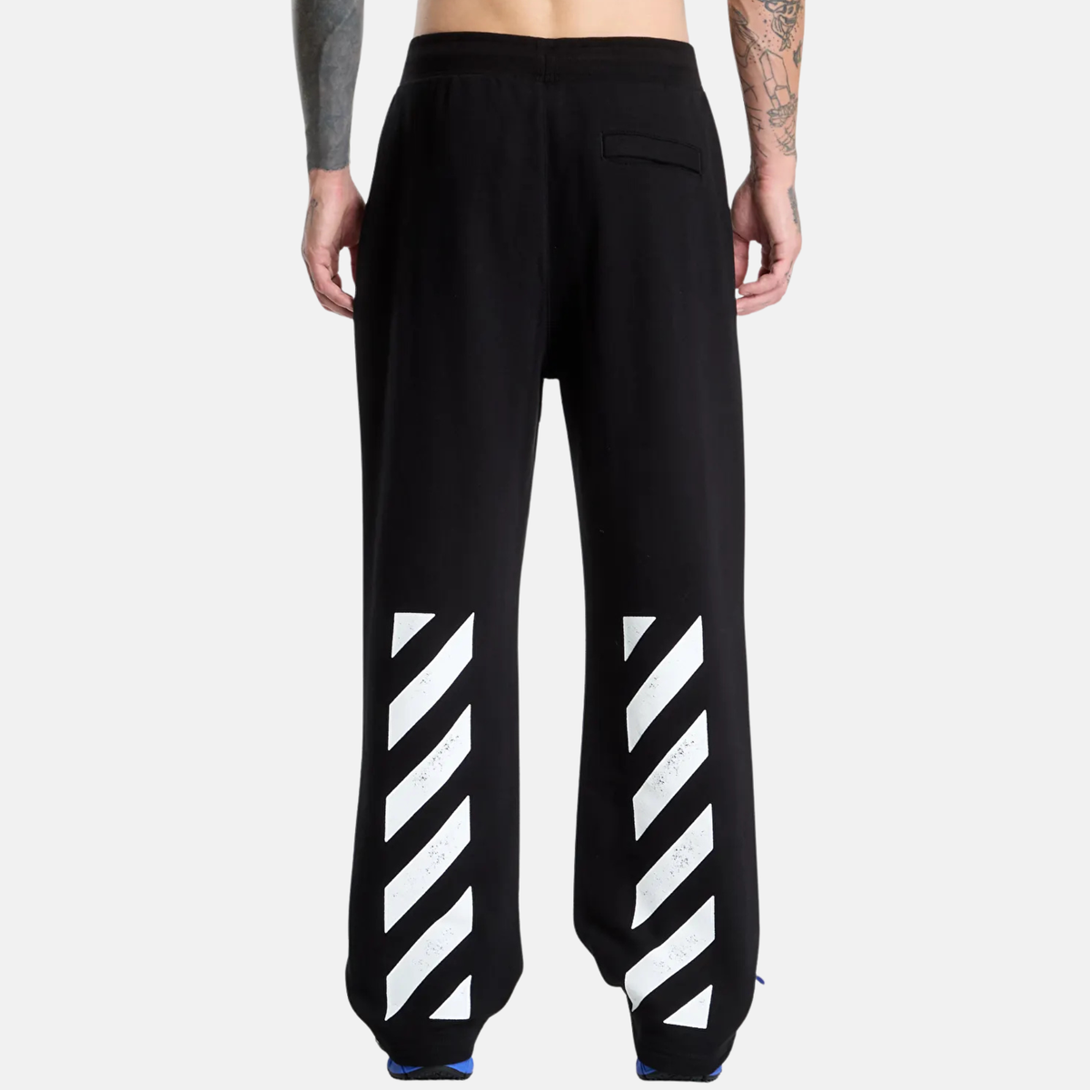Off White Diag Open Hem Black Jogger Pants