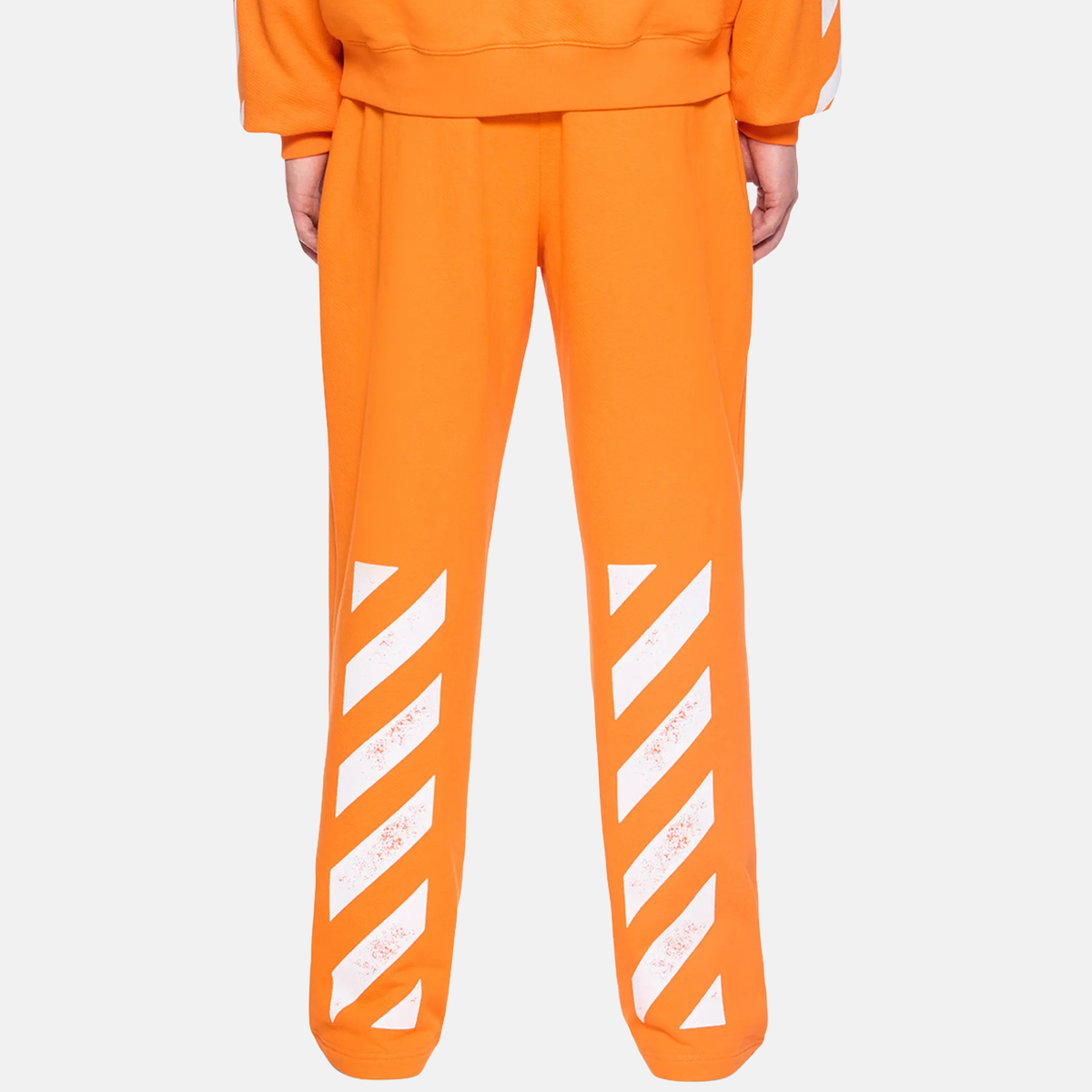 Off White Diag Open Hem Orange Jogger Pants