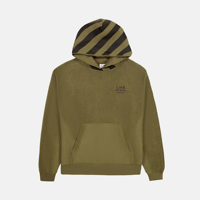 Off White Reverse Fleece Green Hoodie