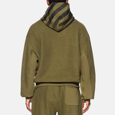 Off White Reverse Fleece Green Hoodie