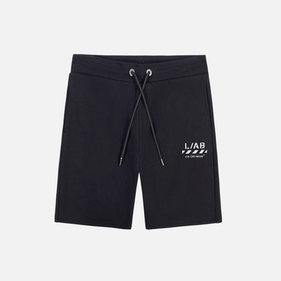 Off White Black Diag Open Hem Jogger Shorts