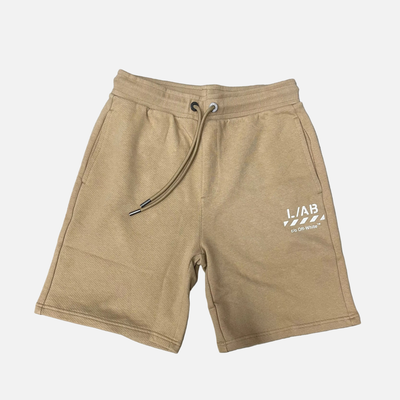 Off White Brown Diag Open Hem Jogger Shorts