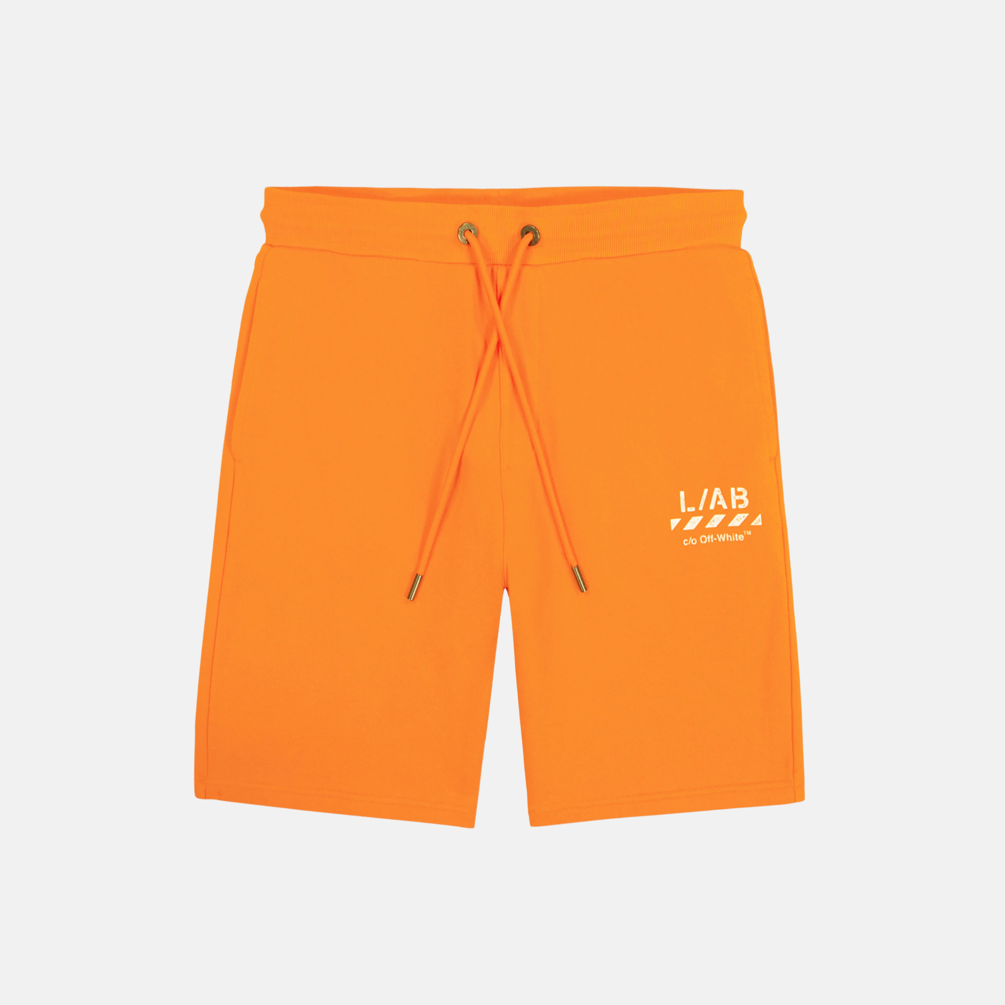 Off White Orange Diag Open Hem Jogger Shorts