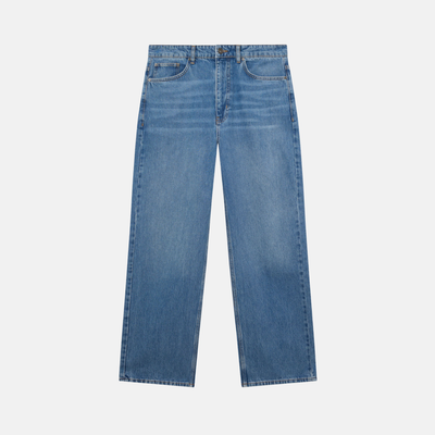 Off White Straight Fit Indigo Piped Jeans