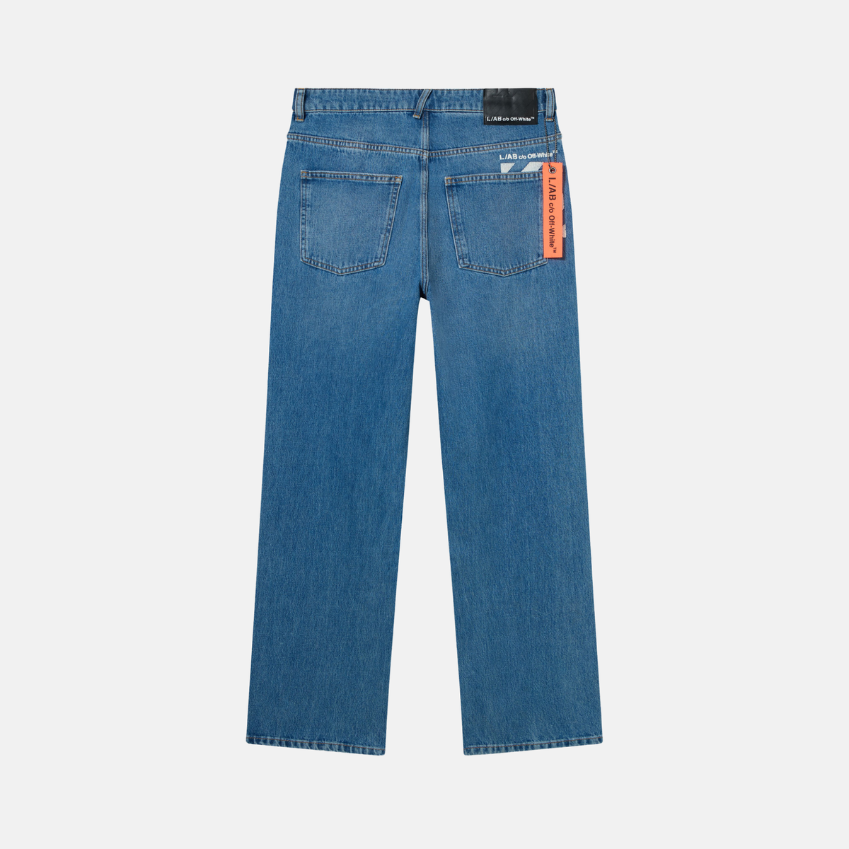 Off White Straight Fit Indigo Piped Jeans