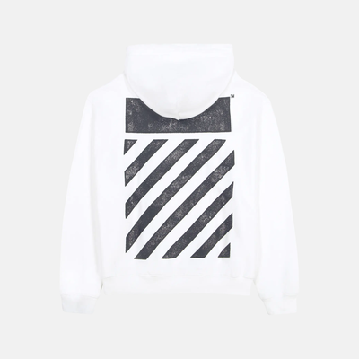 Off White Core Diag Pullover White Hoodie