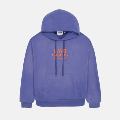 Off White Diag Garment Wash Blue Hoodie