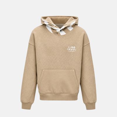 Off White Reverse Fleece Khaki Hoodie