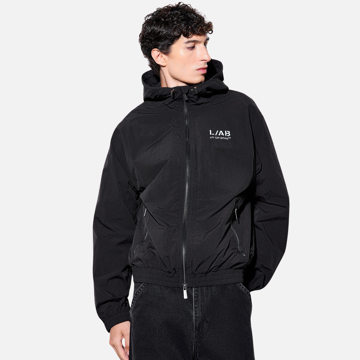 Off White Black Reflective Diag Windbreaker Jacket