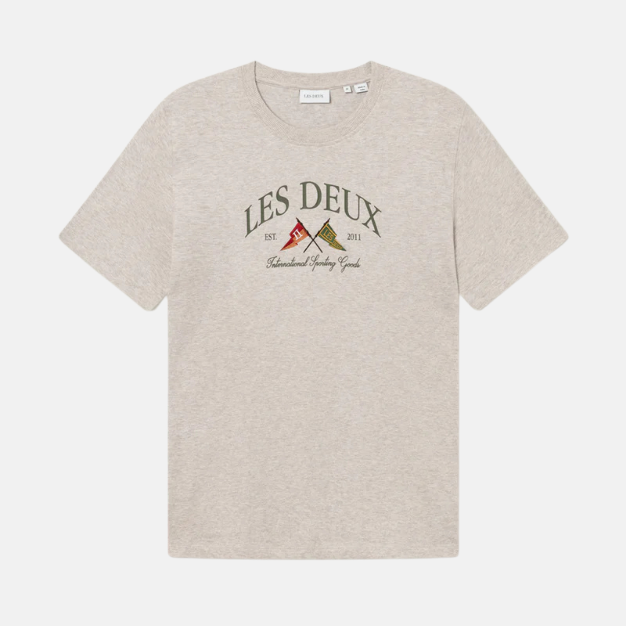 Les Deux Oatmeal Grey Melange Ivy League T-Shirt