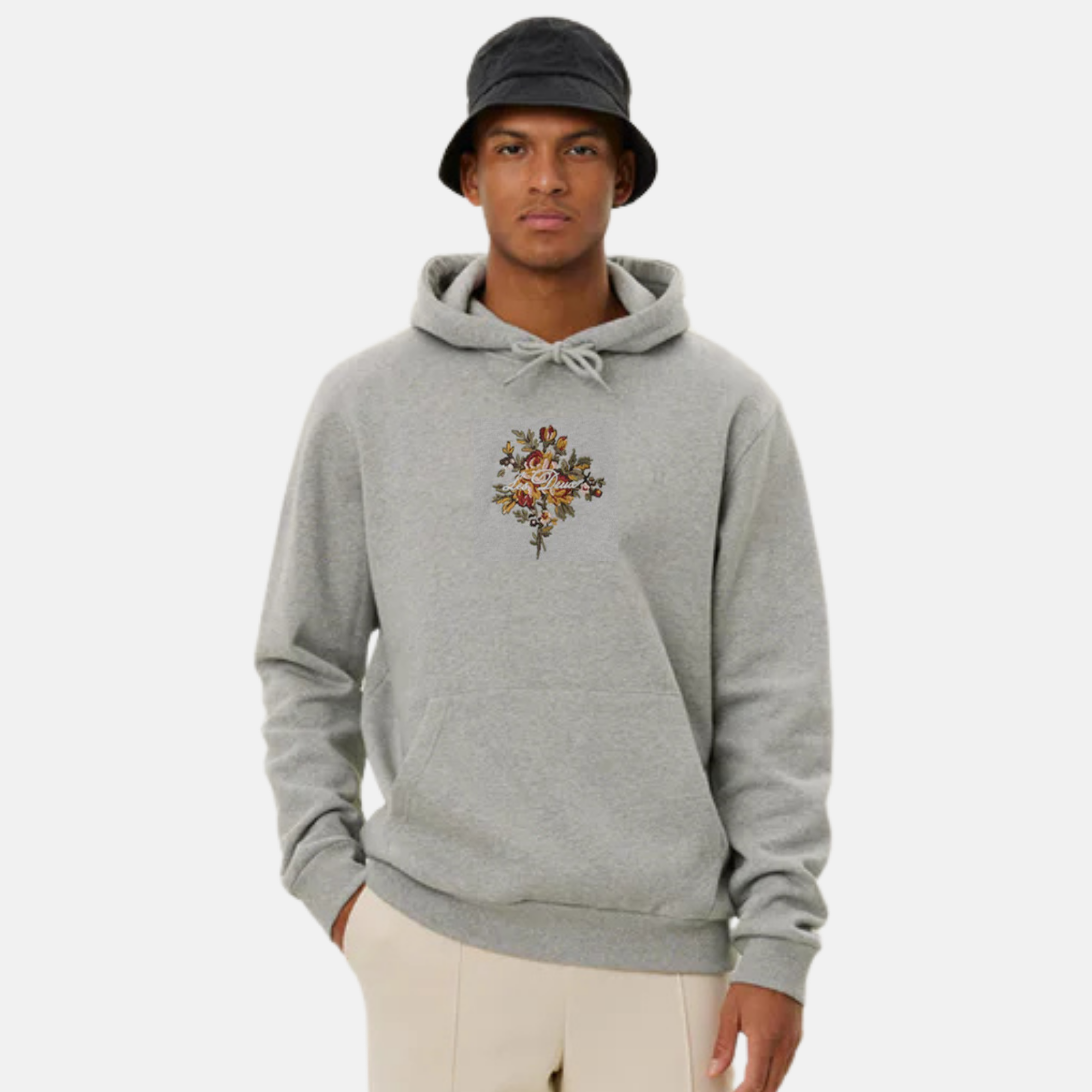 Les Deux Snow Grey Melange Fiore Hoodie