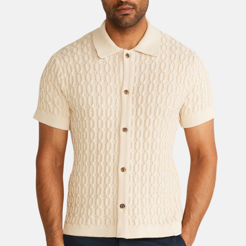 Les Deux Ivory Garrett Knitted SS Shirt