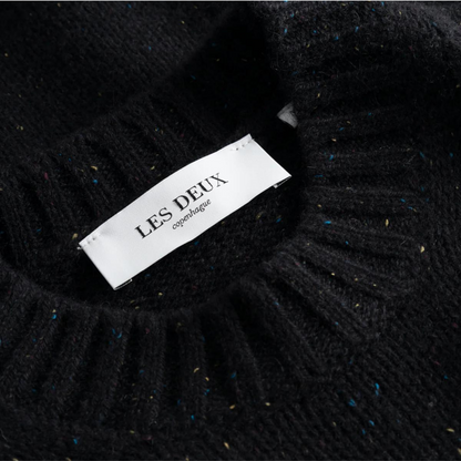 Les Deux Black Gary Fleck Wool Roundneck Sweater