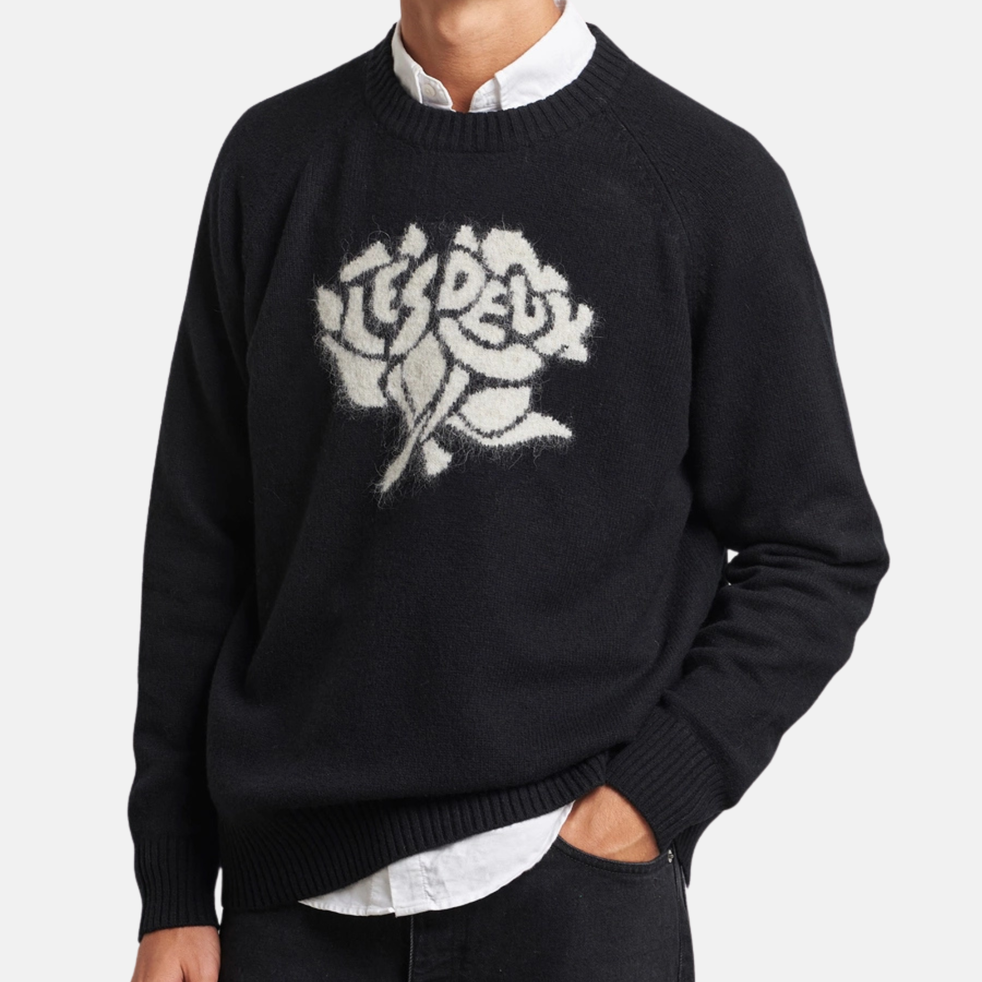 Les Deux Black Felipe Knit Crewneck Sweater