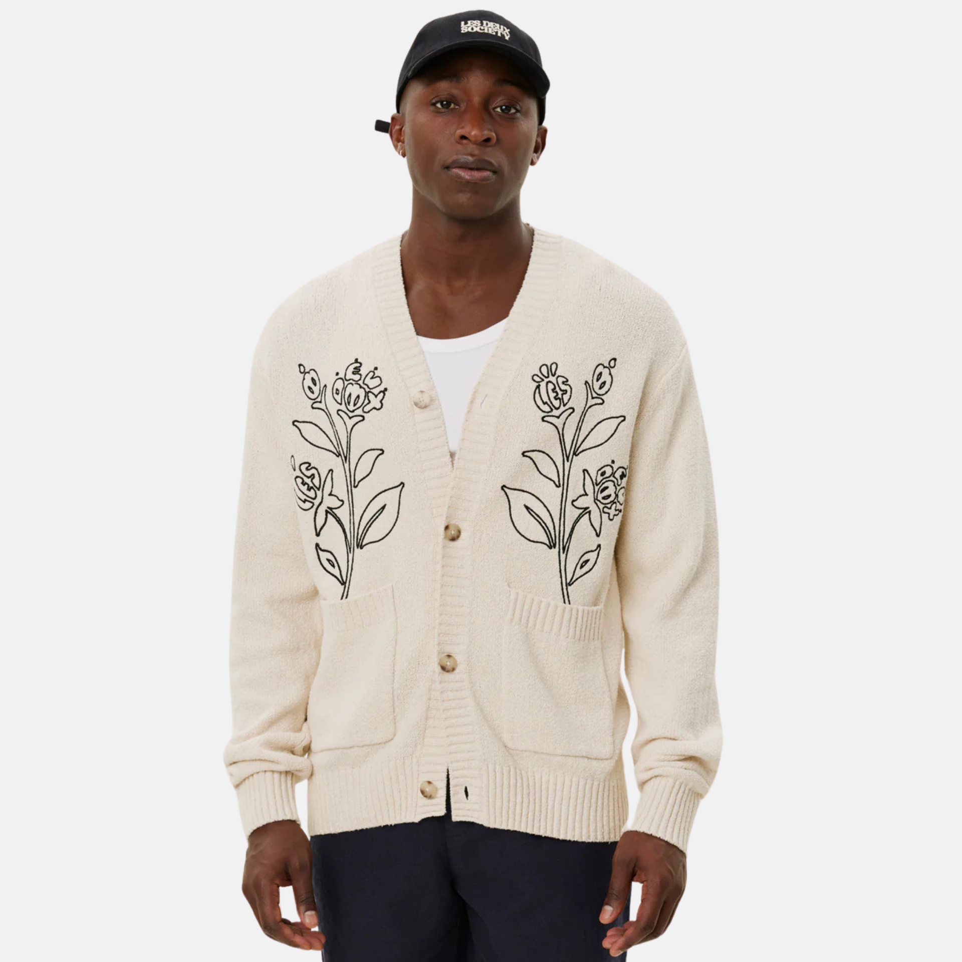 トップス archive midas lace fabric long cardigan Les Deux Brad Embroidery Cardigan – Puffer Reds