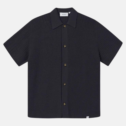 Les Deux Gustavo Knit Dark Navy Shirt