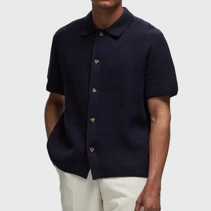 Les Deux Gustavo Knit Dark Navy Shirt