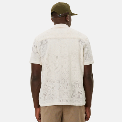 Les Deux Hector Lace Ivory Button-Down Shirt