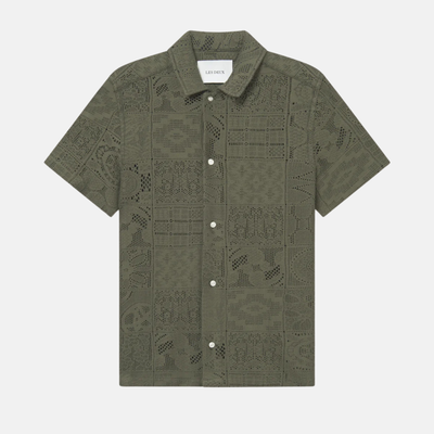 Les Deux Hector Lace Olive Night Button-Down Shirt