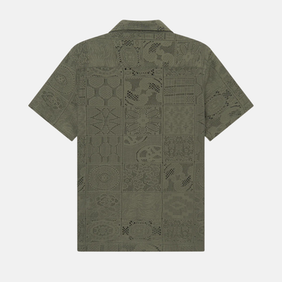 Les Deux Hector Lace Olive Night Button-Down Shirt